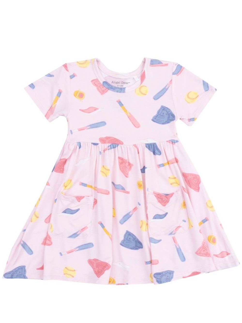 Angel Dear Twirly Short Sleeve Dress - Softball